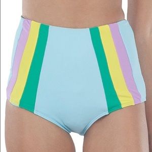 NWT Lolli Swim Sky High Cheeky High-Waist Bikini Bottoms SZ M Z211-23